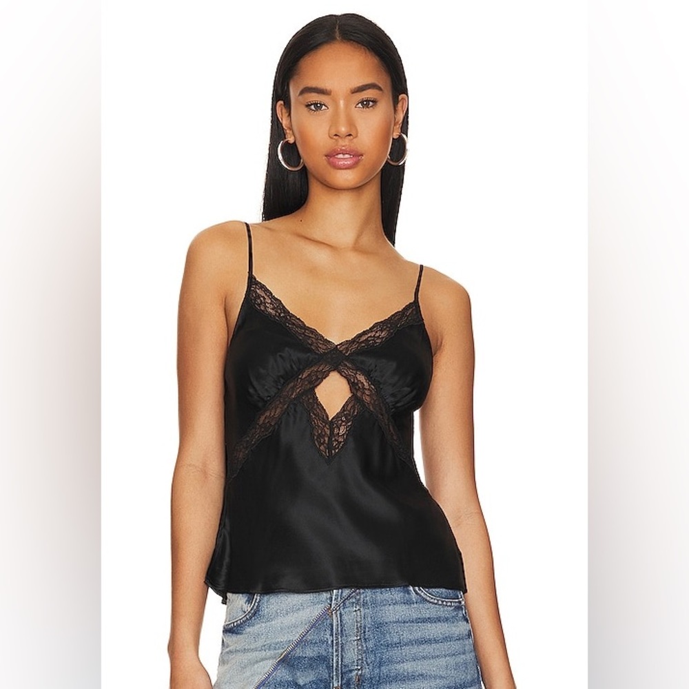 CAMI NYC Florentine Camisole Top in Black Size 0 $220